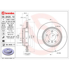 Гальмівний диск Brembo 09.9425.11