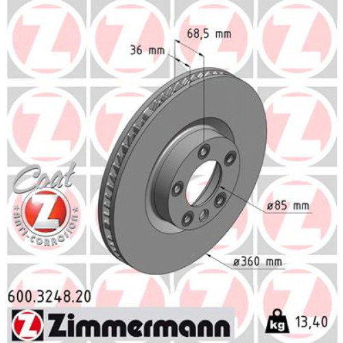 Гальмівний диск ZIMMERMANN 600.3248.20