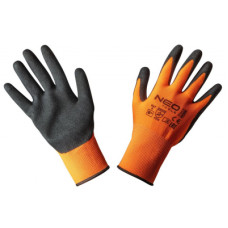 Захисні рукавички Neo Tools робочі, поліестер з нітриловим покриттям (піщаний),р. 8 (97-642-8)