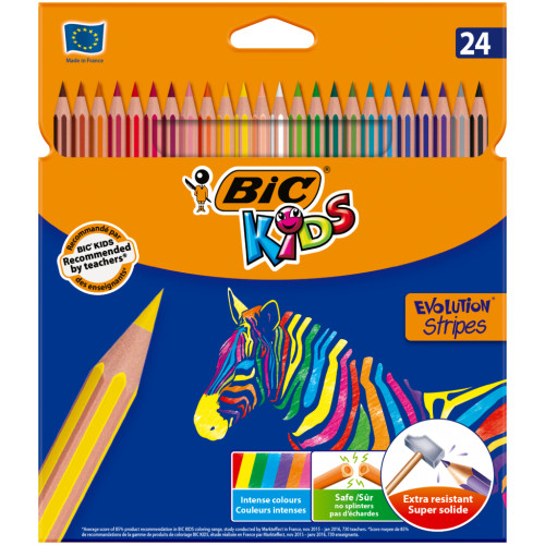 Олівці кольорові Bic Evolution Stripes 24 шт (bc950525)