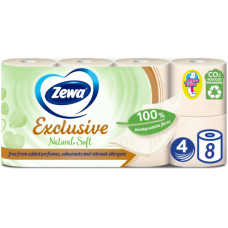 Туалетний папір Zewa Exclusive Natural Soft 4 шари 8 рулонів (7322541361246)