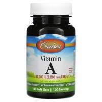 Вітамін Carlson Вітамін А, 10000 МО, Vitamin A, 100 желатинових капсул (CL1111)