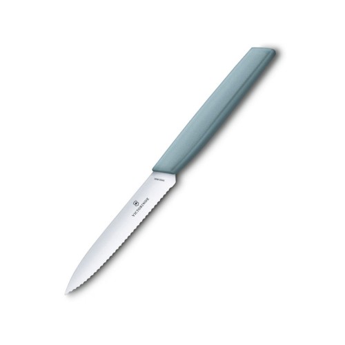 Кухонний ніж Victorinox Swiss Modern Paring Serrate 10см Blue (6.9006.10W21)