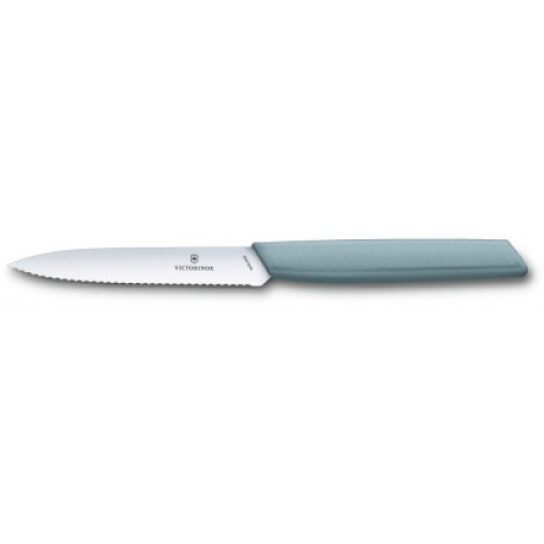 Кухонний ніж Victorinox Swiss Modern Paring Serrate 10см Blue (6.9006.10W21)