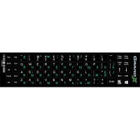 Наклейка на клавіатуру Grand-X 68 keys Cyrillic green, Latin white (GXDPGW)