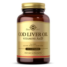 Вітамін Solgar Вітаміни A і D з печінки норвезької тріски, Cod Liver Oil & (SOL00940)