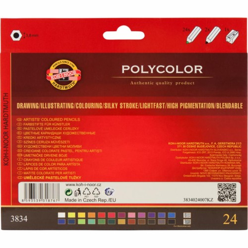 Олівці кольорові Koh-i-Noor Polycolor художні 24 кольорів (3834)