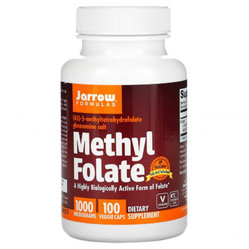 Вітамін Jarrow Formulas Метілфолат 1000 мкг, Methyl Folate, 100 вегетаріанських капс (JRW-30008)