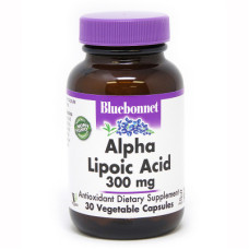 Антиоксидант Bluebonnet Nutrition Альфа-ліпоєва кислота 300 мг, 30 рослинних капсул (BLB0853)