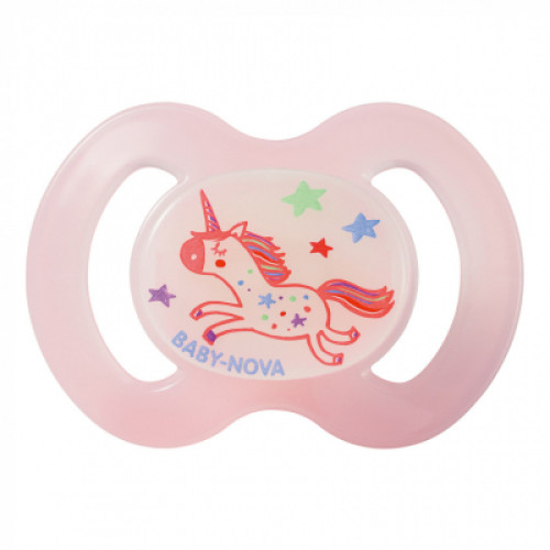 Пустушка Baby-Nova Unicornio Pink нічна 6-18 міс. рожева (3962486)