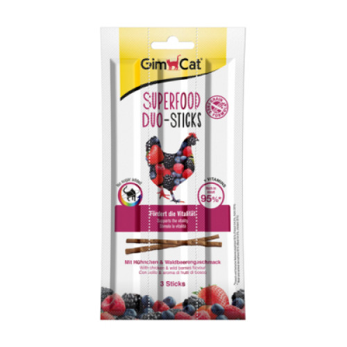 Ласощі для котів GimCat Superfood Duo Курка та лісові ягоди 3 шт (4002064420578)