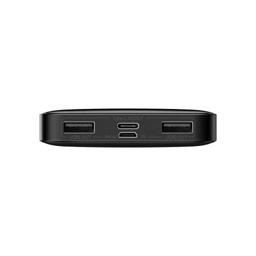 Батарея універсальна Baseus Bipow 10000mAh, PD/15W, USB-C/3A, 2*USB-A/3A(max.), black (PPDML-I01)