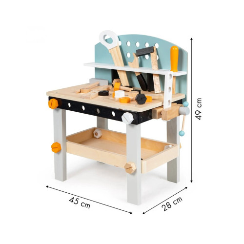 Ігровий набір Ecotoys Дерев'яна майстерня з інструментами 32 елементи (1176N)