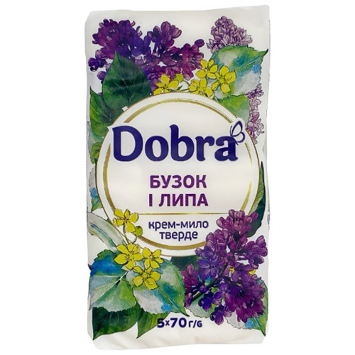 Тверде мило Dobra Бузок і липа 5 х 70 г (4820195509166)