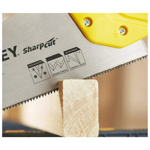 Ножівка Stanley SHARPCUT із загартованими зубами, L=500мм, 11 tpi. (STHT20371-1)