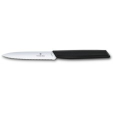 Кухонний ніж Victorinox Swiss Modern Paring Serrate 10см Black (6.9003.10W)