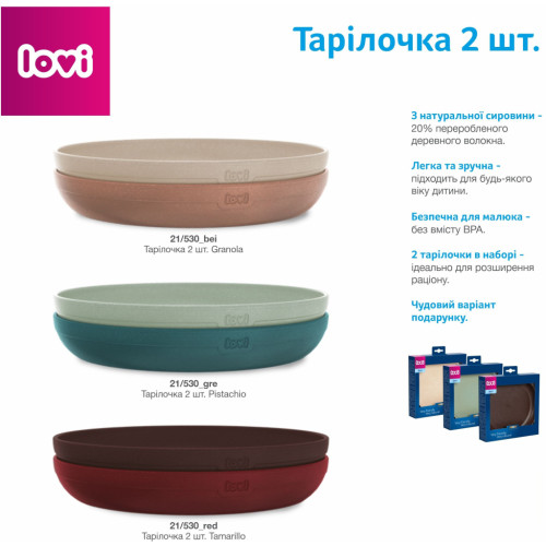 Тарілка дитяча Lovi Tamarillo Бордові 2 шт (21/530_red)