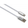 Дата кабель USB 2.0 AM to Micro 5P 1m LED silver Vinga (VCPDCMLED1S)