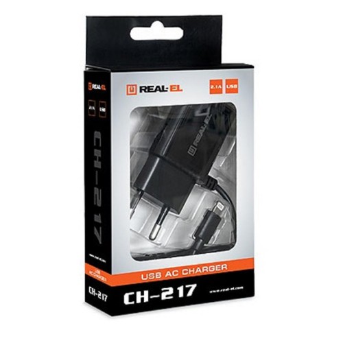 Зарядний пристрій REAL-EL CH-217 black (EL123160016)