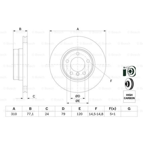 Гальмівний диск Bosch 0 986 479 055