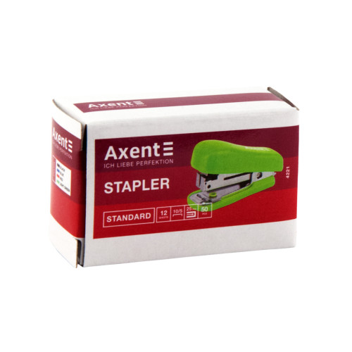 Степлер Axent Standard No. 10/5, 12 sheets, Light green (4221-09-A)