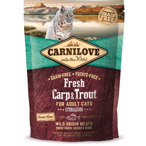 Сухий корм для кішок Carnilove Fresh Carp and Trout Sterilised for Adult cats 400 г (8595602527427)