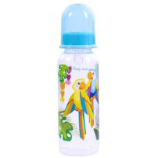 Пляшечка для годування Baby Team із силіконовою соскою 250 мл (1410_папуги)