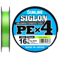 Шнур Sunline Siglon PE н4 300m 1.7/0.223mm 30lb/13.0kg Light Green (1658.09.42)