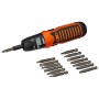 Викрутка Black&Decker з бітами PH1, PZ2, SL8, Tx20, SQ1, PZ2, SQ3, L = 50 мм, 19 шт, блістер (A7073)