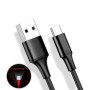 Дата кабель USB 2.0 AM to Type-C 1m LED black Vinga (VCPDCTCLED1BK)