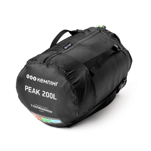 Спальний мішок Кемпінг Peak 200L з капюшоном Green (4823082714995)