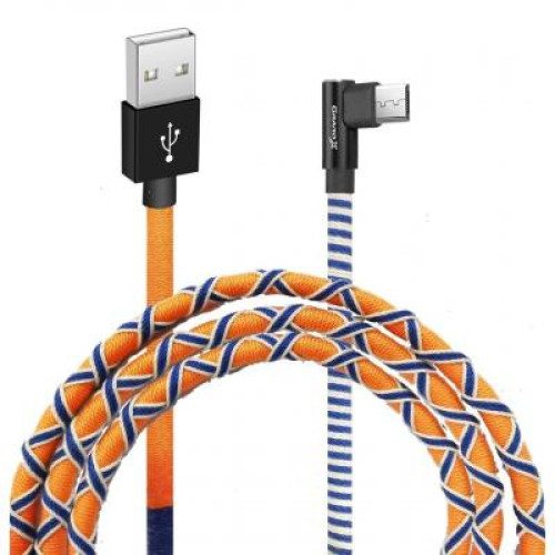 Дата кабель USB 2.0 AM to Micro 5P 1.0m Orange/Blue Grand-X (FM-08OB)