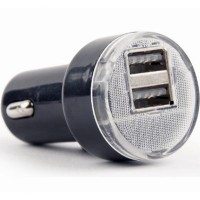 Зарядний пристрій EnerGenie USB 2.1A black (EG-U2C2A-CAR-02)