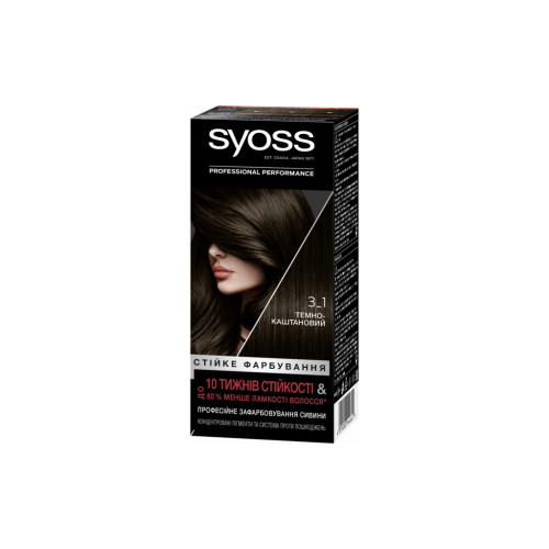 Фарба для волосся Syoss 3-1 Темно-каштановий 115 мл (9000100632706)