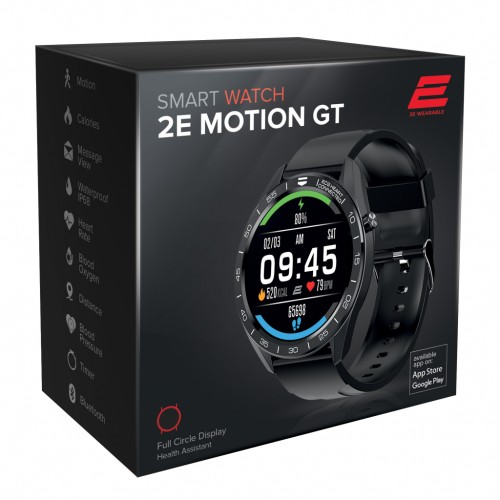 Смарт-годинник 2E Motion GT 46 mm Black-Silver (2E-CWW20BKSL)