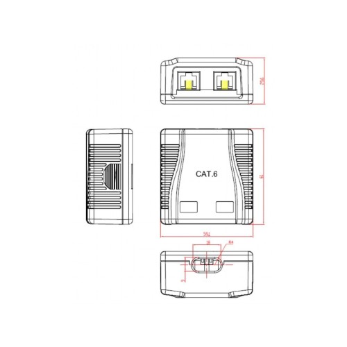 Комп'ютерна розетка Cablexpert RJ45x2 FTP, cat.6 (NCAC-2F6-01)