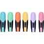 Маркер BUROMAX highlighter pen, PASTEL, chisel tip, SET 6 colors (BM.8905-96)