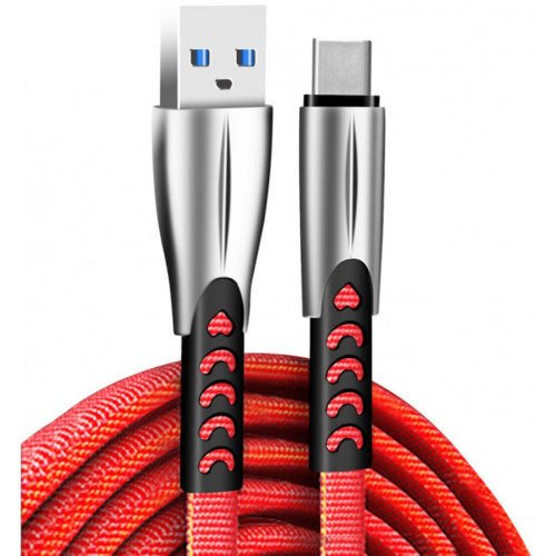 Дата кабель USB 2.0 AM to Type-C 1.0m zinc alloy red ColorWay (CW-CBUC012-RD)