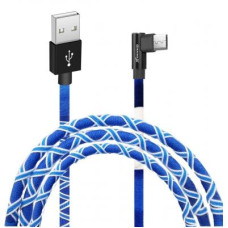 Дата кабель USB 2.0 AM to Micro 5P 1.0m White/Blue Grand-X (FM-08WB)