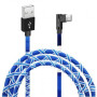 Дата кабель USB 2.0 AM to Micro 5P 1.0m White/Blue Grand-X (FM-08WB)