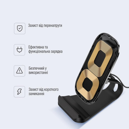 Зарядний пристрій ColorWay Wireless Stand 15W Black (CW-CHW31Q-BK)