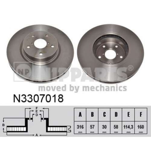 Гальмівний диск Nipparts N3307018