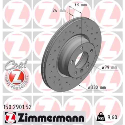 Гальмівний диск ZIMMERMANN 150.2901.52