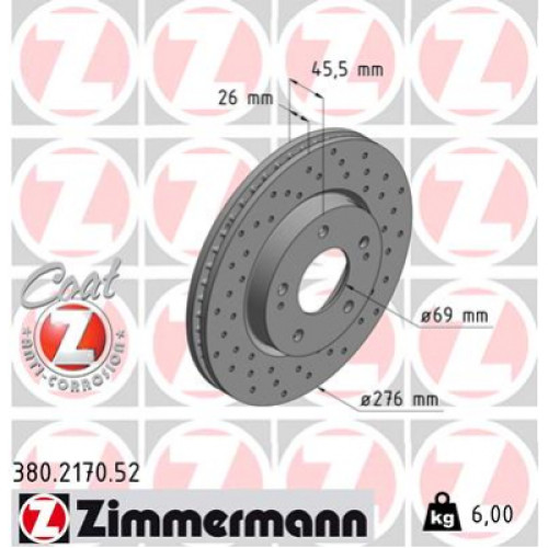 Гальмівний диск ZIMMERMANN 380.2170.52