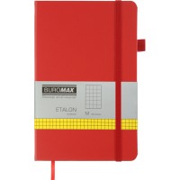 Книга записна Buromax Etalon 125x195 мм 96 аркушів в клітинку обкладинка зі штучної шкіри Червона (BM.291160-05)