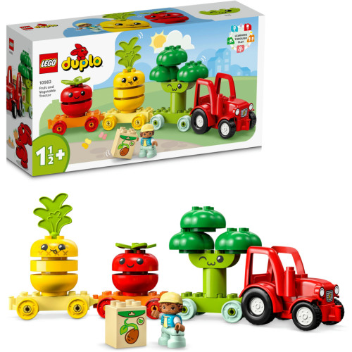 Конструктор LEGO DUPLO My First Трактор для вирощування фруктів та овочів 19 деталей (10982)