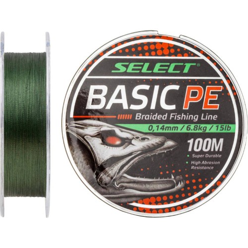 Шнур Select Basic PE 100m Dark Green 0.26mm 45lb/20.8kg (1870.27.68)