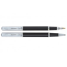 Ручка пір'яна Regal набір перо + ролер в подарунковому футлярі Чорний металік (R131200.L.FR)