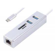 Перехідник Maxxter USB to Gigabit Ethernet, 2 Ports USB 3.0 + microSD/TF card r (NECH-2P-SD-01)