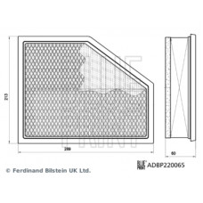 Повітряний фільтр для автомобіля Blue Print ADBP220065